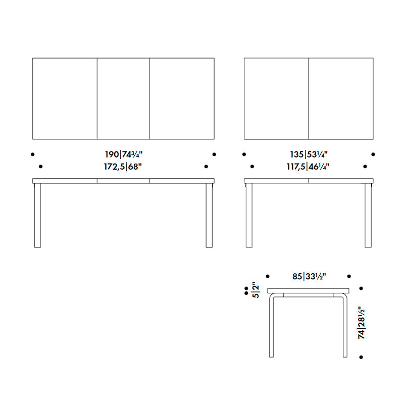 Artek Aalto 97 Extendable Dining Table