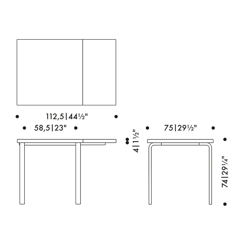 Artek Aalto DL81C Foldable Dining Table