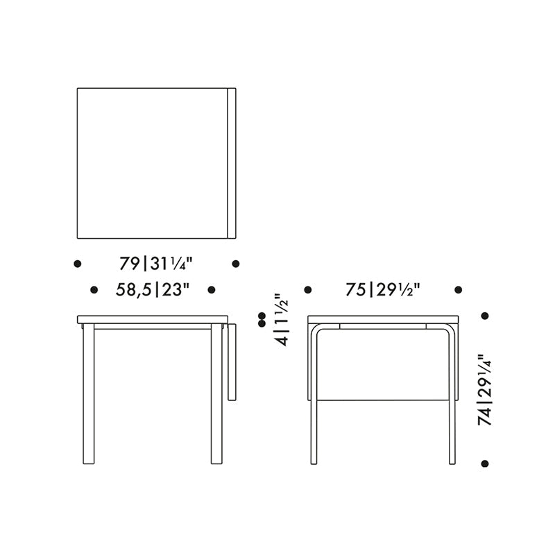 Artek Aalto DL81C Foldable Dining Table