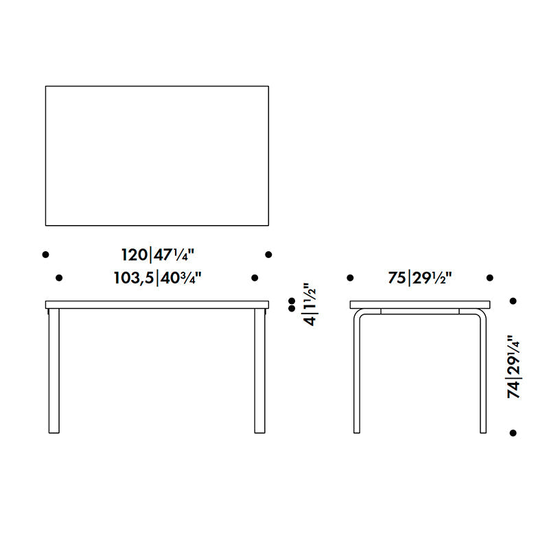 Artek Aalto Rectangular Dining Table