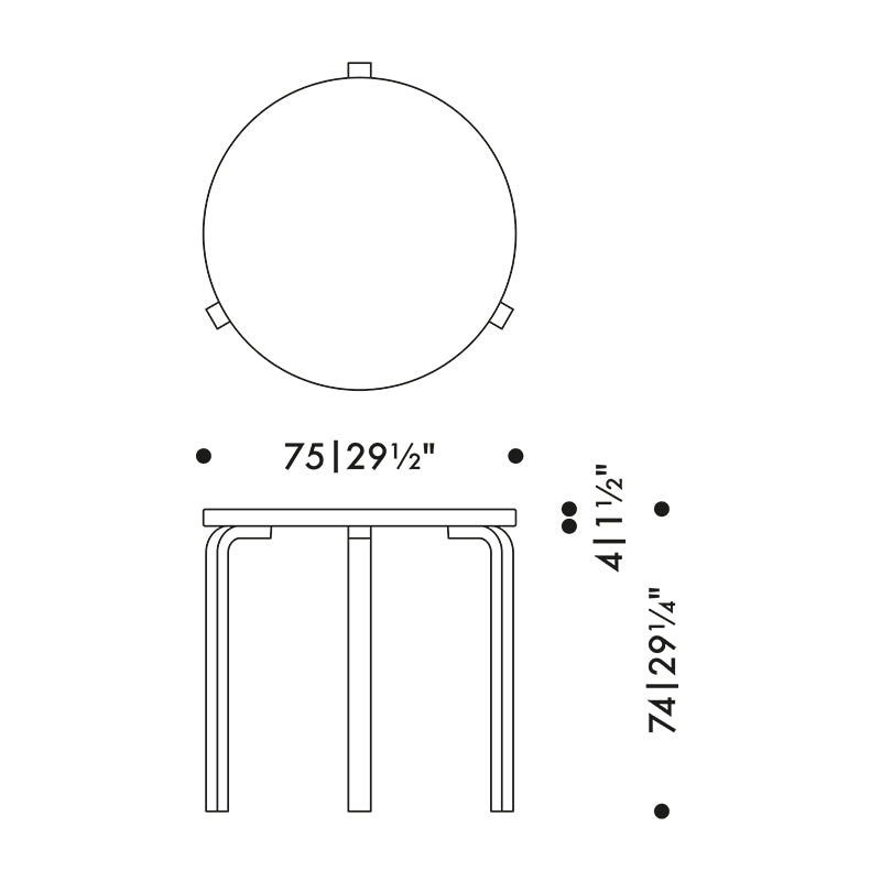Artek Aalto Round Dining Table