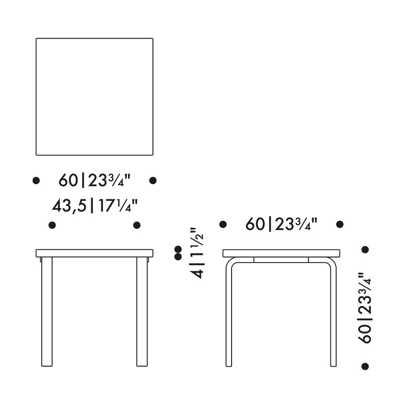 Artek Aalto Square Dining Table