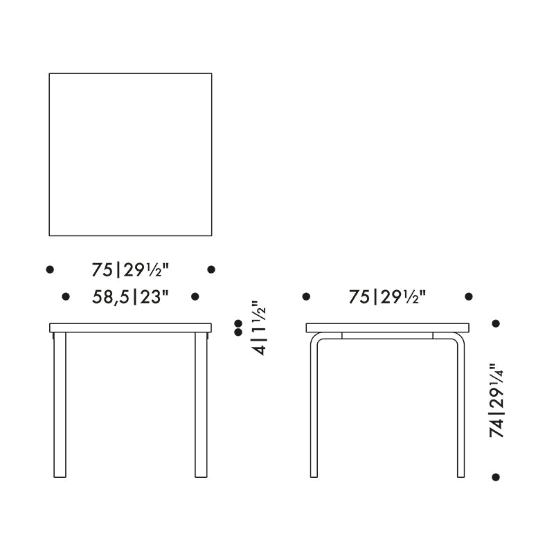 Artek Aalto Square Dining Table