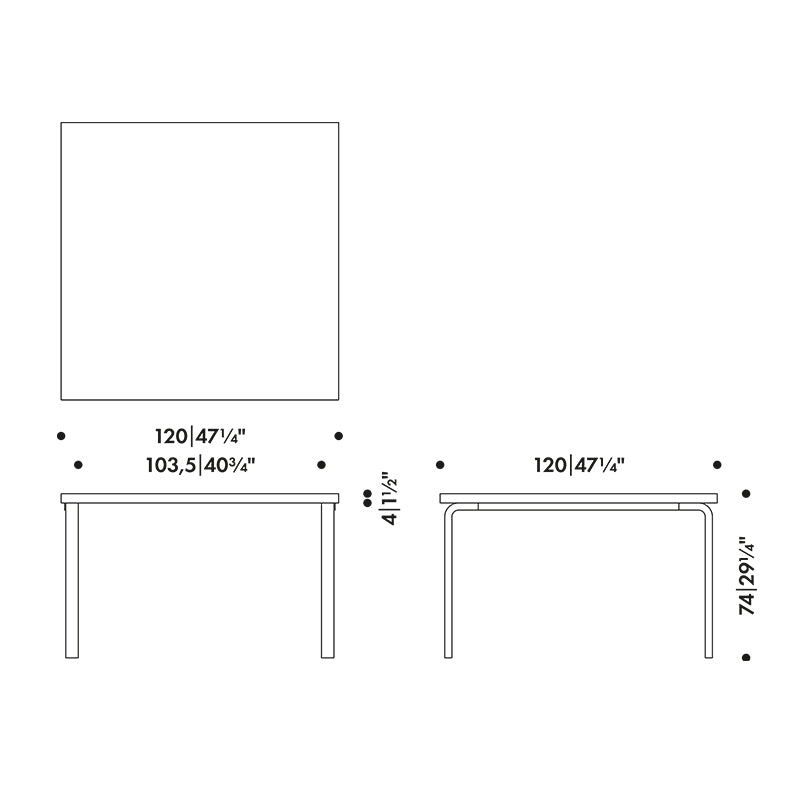 Artek Aalto Square Dining Table