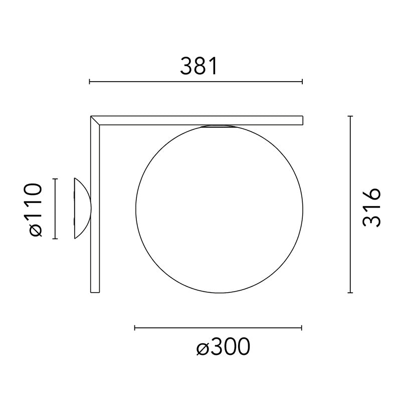 Flos IC C/W 2 Outdoor/Indoor Ceiling/Wall Light Brushed Stainless Steel - Outlet