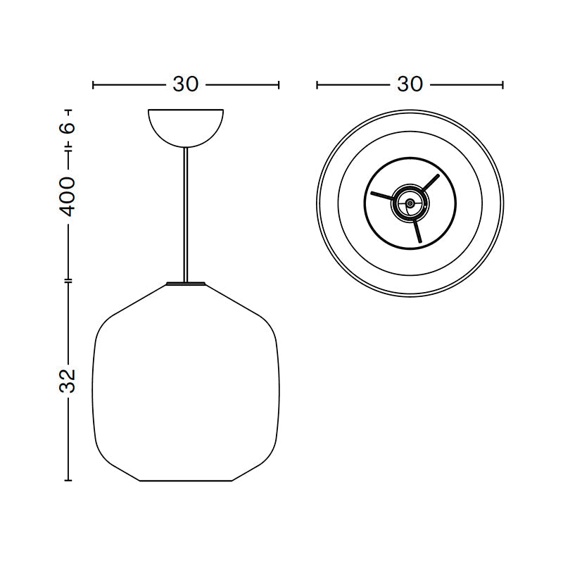 HAY Buoy Glass Pendant Light 300 Ex-Display