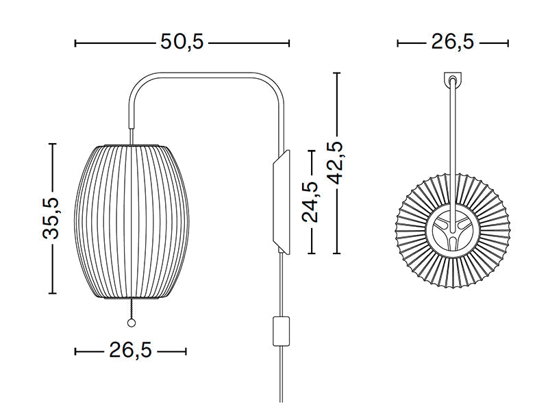 HAY George Nelson Bubble Cigar Wall Sconce