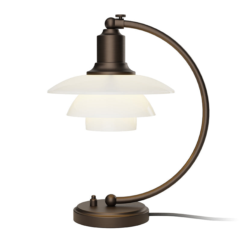 Louis Poulsen PH 2/2 Luna Aged Brass Opal Table Lamp