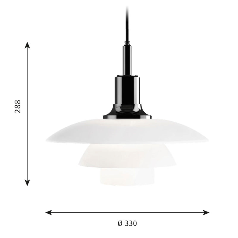 Louis Poulsen PH 3½-3 Glass Pendant Light