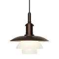 Louis Poulsen PH 3/3 Aged Brass Opal Pendant Light