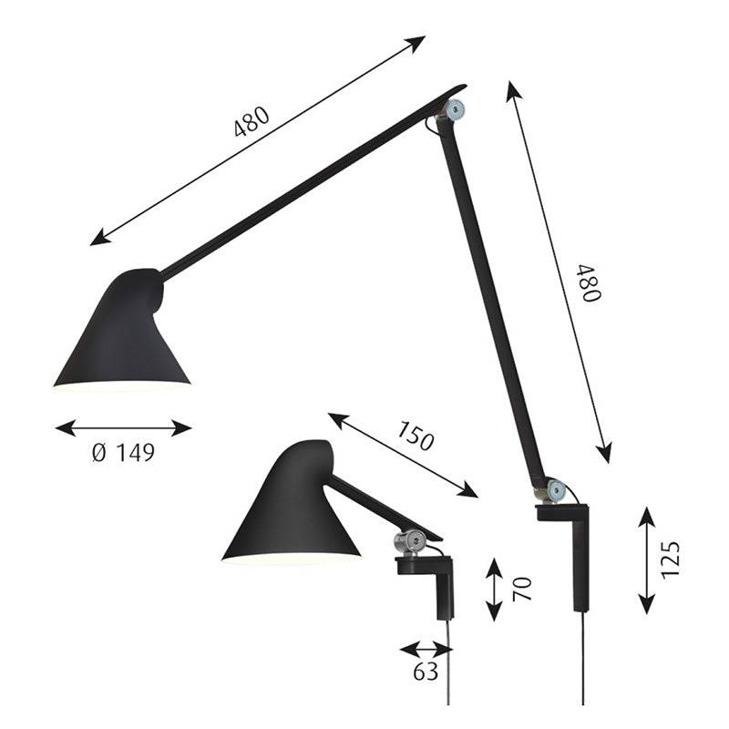 Louis Poulsen NJP Wall Lamp Long Arm